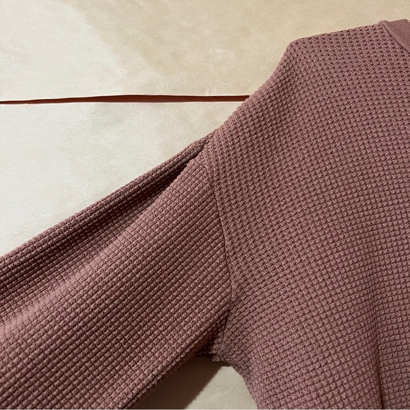 SET Active Waffle Knit Lounge Matching Set Crew Sweatshirt Flare Pants Size XS/S - Picture 5 of 16